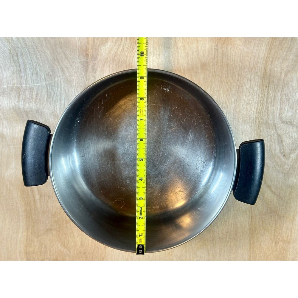 Vintage REVERE WARE 4.5 Quart Qt Copper Bottom Stock Pot 1801 With Lid - Picture 5 of 6